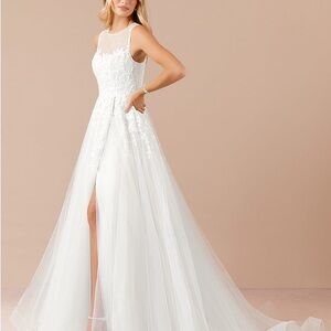 Azazie White Lace Wedding Dress- NWT